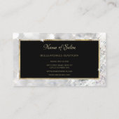 Witte Diamant Glitter Zwart en Goud Haar Salon Visitekaartje (Achterkant)