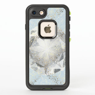 Witte Diamant op lichte Pastel Blauwe Sparkle