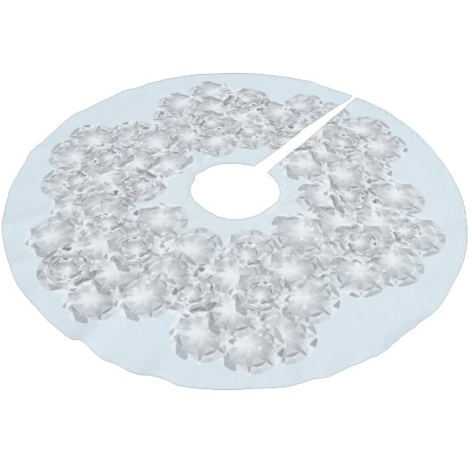 Witte Diamant op lichte Pastel Blauwe Sparkle Kerstboom Rok (Gekanteld)