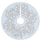 Witte Diamant op lichte Pastel Blauwe Sparkle Kerstboom Rok (Voorkant)