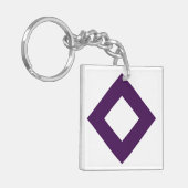 Witte diamant, Paarse grens Sleutelhanger (Voorkant Links)