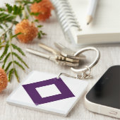 Witte diamant, Paarse grens Sleutelhanger (Voorkant Rechts)