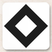 Witte diamant, zwarte rand drankjes onderzetter (Voorkant)