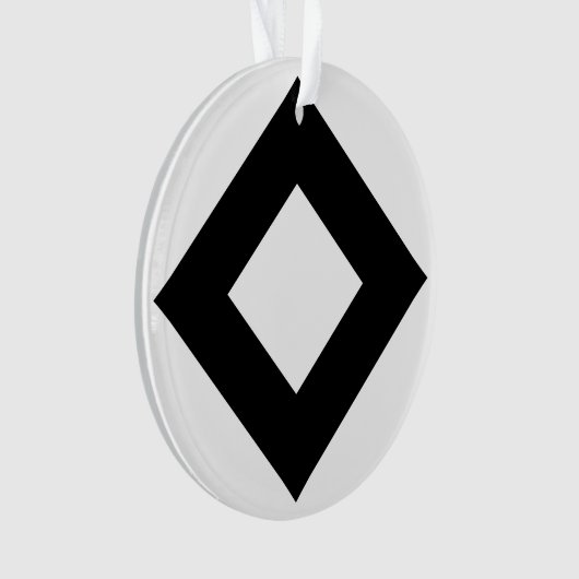 Witte diamant, zwarte rand ornament (voorkant)