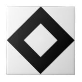 Witte diamant, zwarte rand tegeltje (Voorkant)