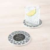 Witte Diamanten 10e Huwelijksverjaardag Zandsteen Onderzetter (Zijkant)