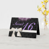 Witte Diamanten Boog Sweet 16 Kaart (Gele Bloem)