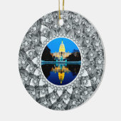 Witte Diamanten Circle Foto Lijst Keramisch Ornament (Links)