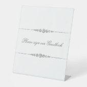 Witte Diamanten Element Teken Ons Bruiloftsgastenb Reclamebord Met Voetstuk (Voorkant)
