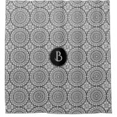 Witte diamanten geometrische cirkels patroon douchegordijn (Voorkant)