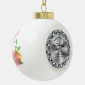 Witte diamanten & goud 25e trouwdag keramische bal ornament (Links)