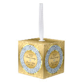 Witte Diamanten & Gouden Bruiloft Jubileum Ornament (Achter hoekig)