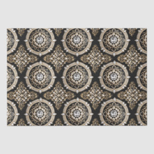 Witte diamanten, gouden rand mandala glamour ontwe tissuepapier