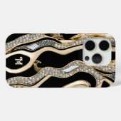 Witte diamanten, gouden rand mandala ontwerp Case-Mate iPhone case (Achterkant (horizontaal))