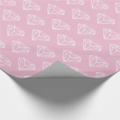 Witte diamanten juweelpatroon roze inpakpapier (Hoek)