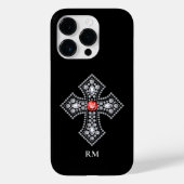 Witte Diamanten Kruis Rood Gem Accent Case-Mate iPhone Case (Achterkant)