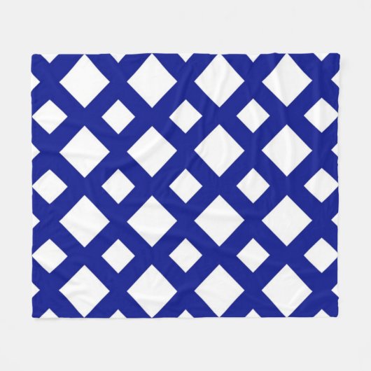Witte diamanten op de marine fleece deken (Voorkant (Horizontaal))