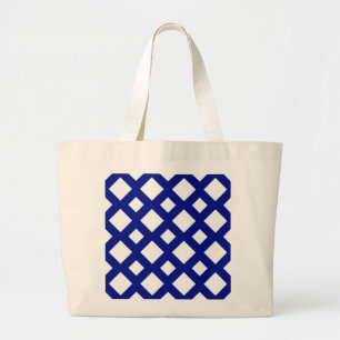 Witte diamanten op de marine grote tote bag