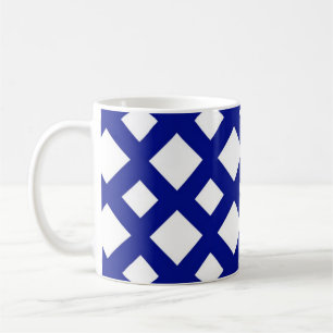 Witte diamanten op de marine koffiemok