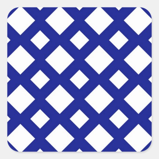 Witte diamanten op de marine vierkante sticker (Voorkant)