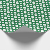 Witte diamanten op groen cadeaupapier (Hoek)