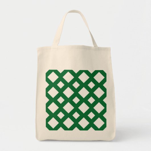 Witte diamanten op groen tote bag (Voorkant)