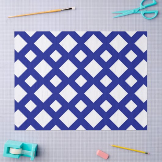 Witte diamanten op Navy Tissue Paper Tissuepapier (Craft)
