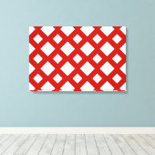 Witte diamanten op rood canvas afdruk (Insitu (Houten vloer))