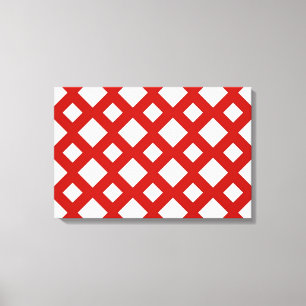 Witte diamanten op rood canvas afdruk