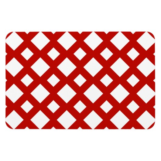 Witte diamanten op rood magneet (Horizontaal)