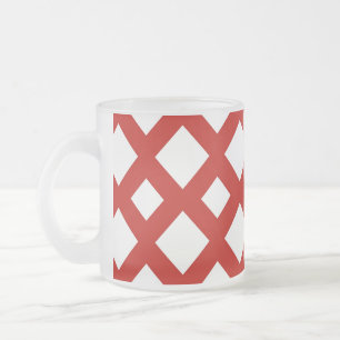 Witte diamanten op rood matglas koffiemok
