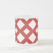 Witte diamanten op rood matglas koffiemok (Center)