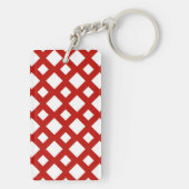 Witte diamanten op rood sleutelhanger (achterkant)