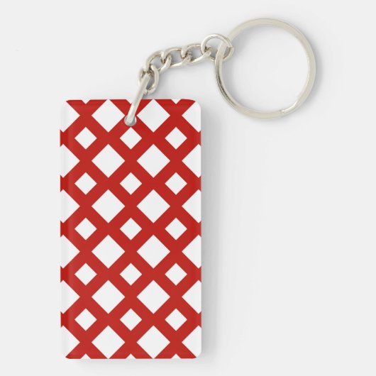 Witte diamanten op rood sleutelhanger (achterkant)