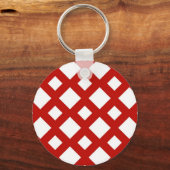 Witte diamanten op rood sleutelhanger (Voorkant)