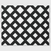 Witte diamanten op zwart cadeaupapier (Vlak)