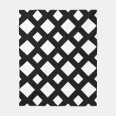 Witte diamanten op zwart fleece deken (Voorkant)