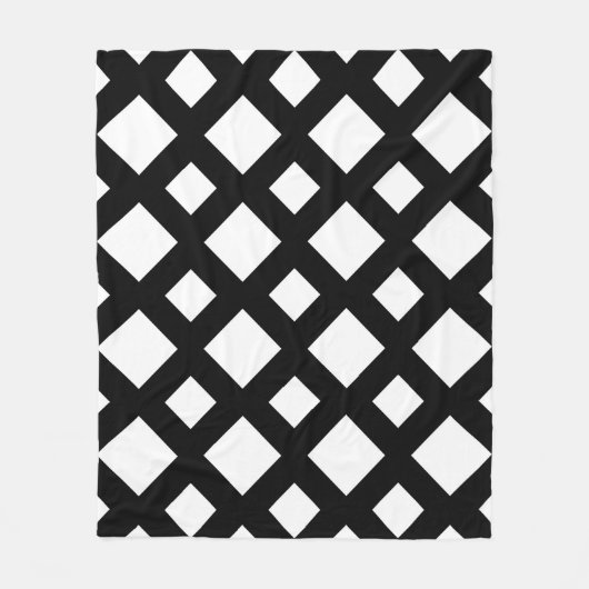 Witte diamanten op zwart fleece deken (Voorkant)