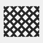 Witte diamanten op zwart fleece deken (Voorkant (Horizontaal))