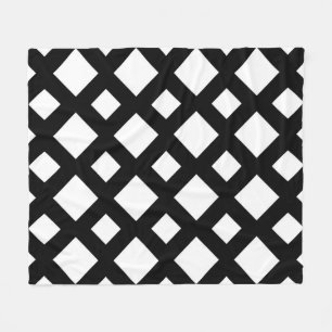 Witte diamanten op zwart fleece deken