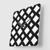 Witte diamanten op zwart vierkante klok (Hoek)