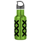 Witte diamanten op zwart waterfles  (Achterkant)