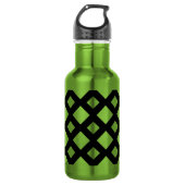 Witte diamanten op zwart waterfles  (Voorkant)