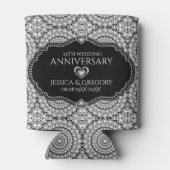 Witte Diamanten Patroon 25e bruiloft Jubileum Blikjeskoeler (Achterkant)