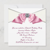 Witte diamanten roze Sweet 16 verjaardagsfeestje Kaart (Achterkant)