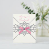 Witte Diamanten Roze Zeventigste Verjaardagsfeest Kaart (Staand voorkant)