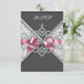 Witte Diamanten Roze Zwart RSVP (Staand voorkant)