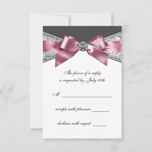 Witte Diamanten Roze Zwart RSVP (Achterkant)