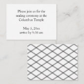 Witte Diamanten Tempel Afdichting Uitnodiging Informatiekaartje (Voorkant / Achterkant)