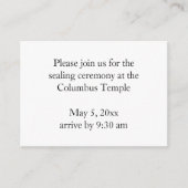 Witte Diamanten Tempel Afdichting Uitnodiging Informatiekaartje (Voorkant)